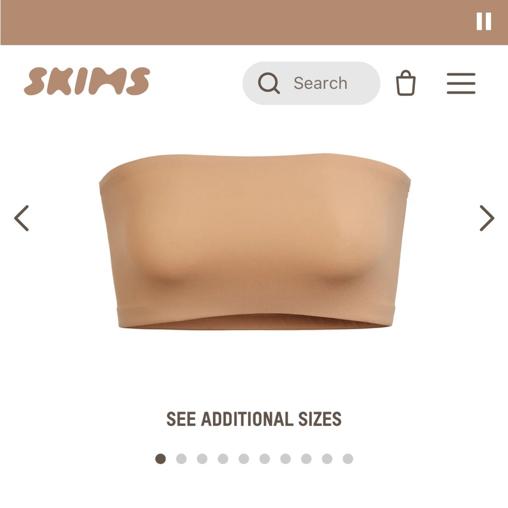 Fits Everybody Bandeau Bra - color Ochre